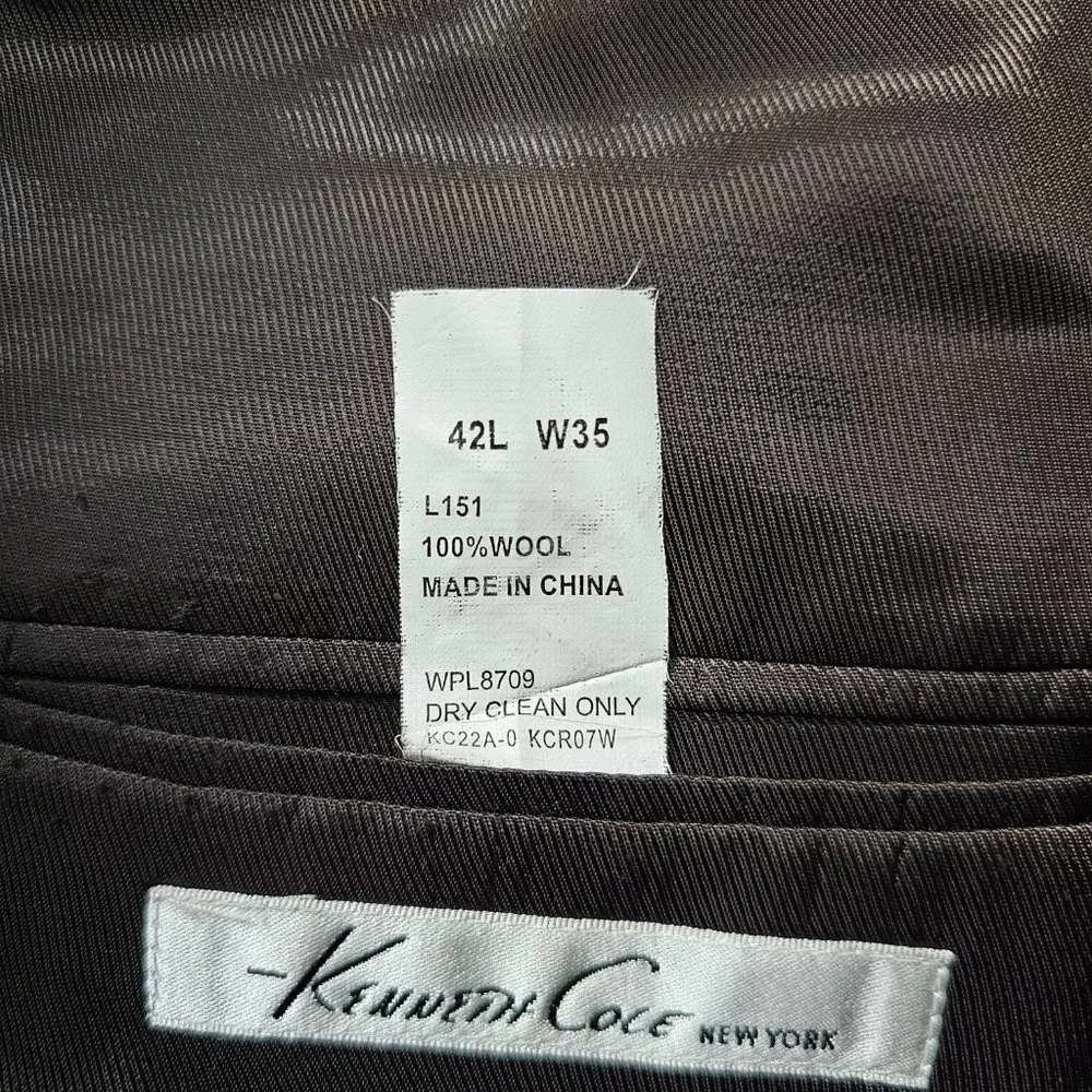 Kenneth Cole 42L Brown Striped 2-Button Sport Coat Blazer Jacket P501